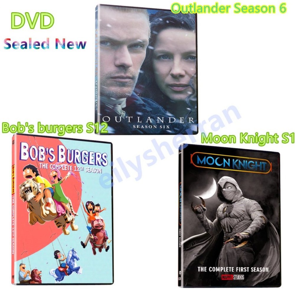 Moon Knight Season 1 DVD , Bob's Burgers Season 12 DVD , Outlander Season 6 DVD